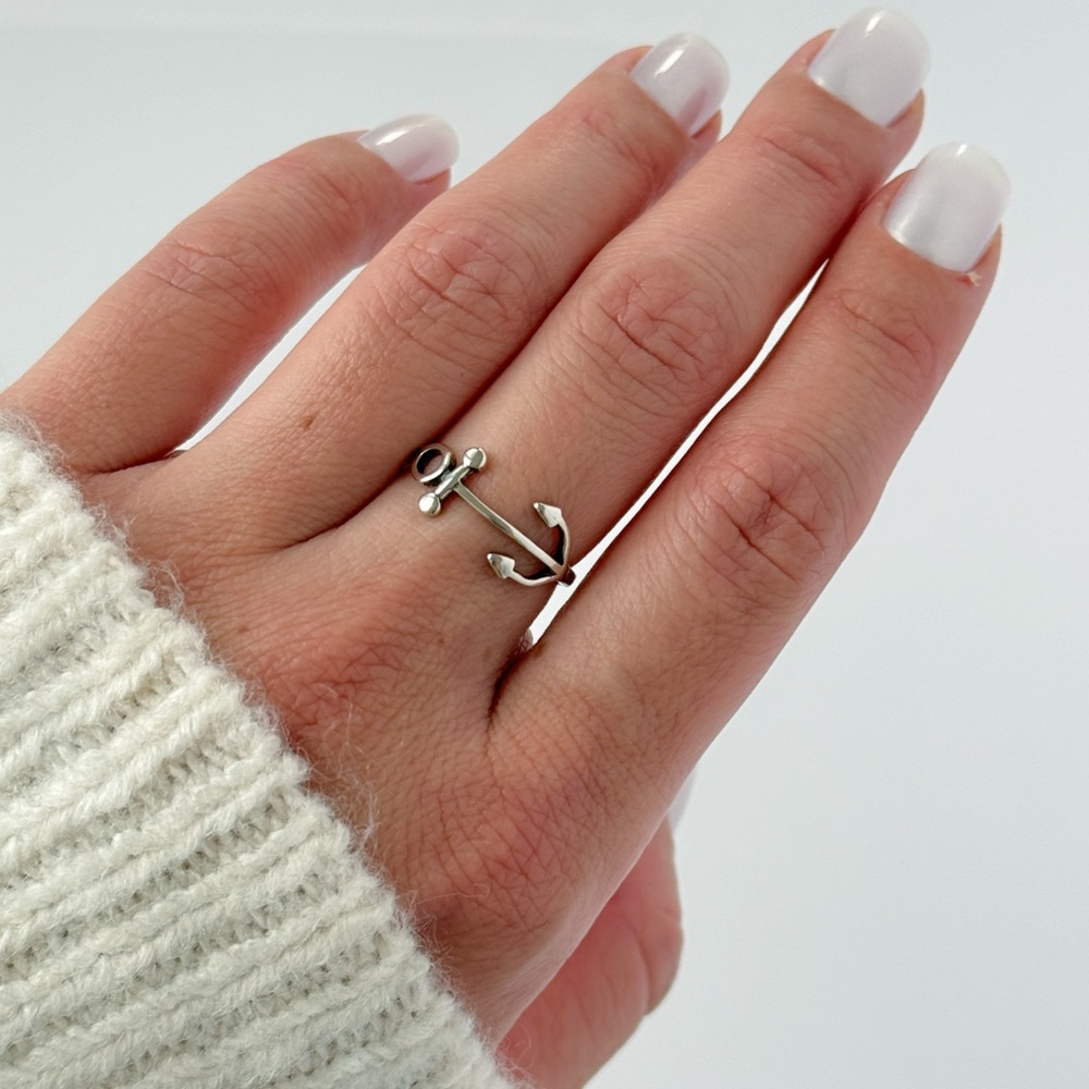 Silver Anchor Ring l Size 7.5